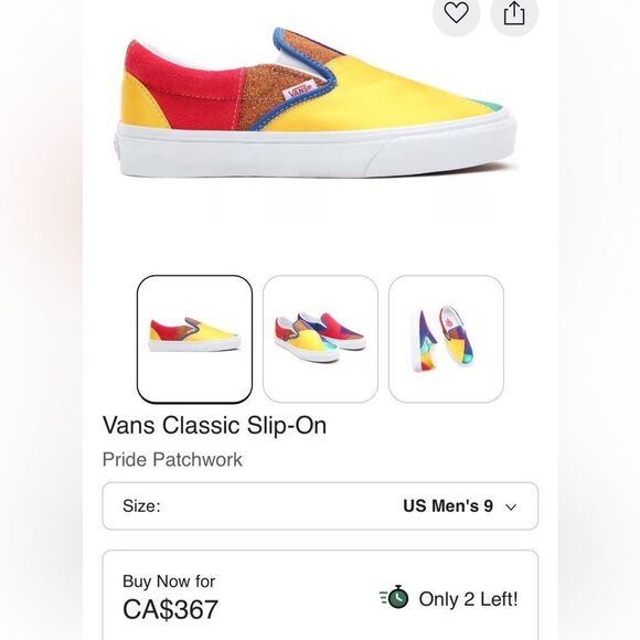 Rare VANS Pride Patchwork SLIP ON Skate Shoes UNISEX Women’s SZ 7.5 /Men’s Sz 6 - Picture 11 of 11